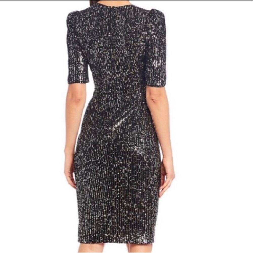 Calvin Klein Allover Sequin Faux Wrap Dress Tulip hem Size 10 - Picture 4 of 6